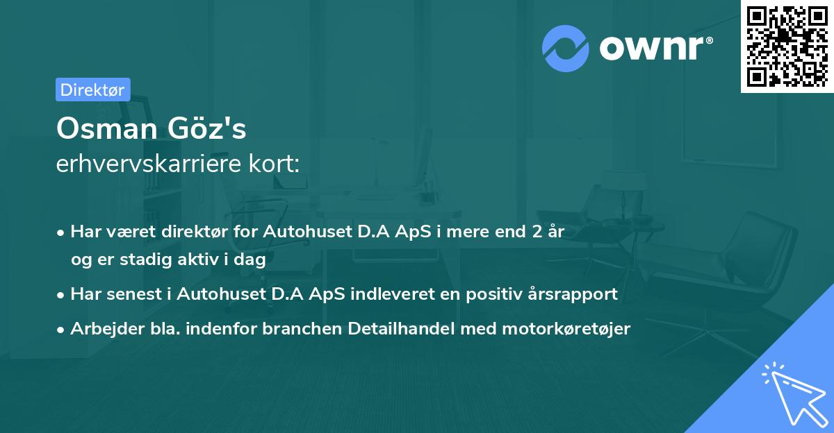 Osman Göz's erhvervskarriere kort