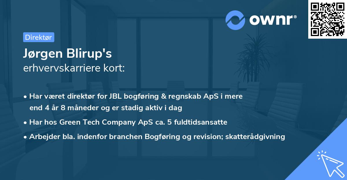 Jørgen Blirup's erhvervskarriere kort