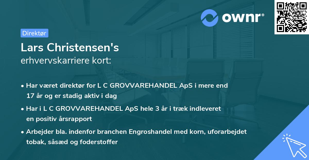 Lars Christensen's erhvervskarriere kort