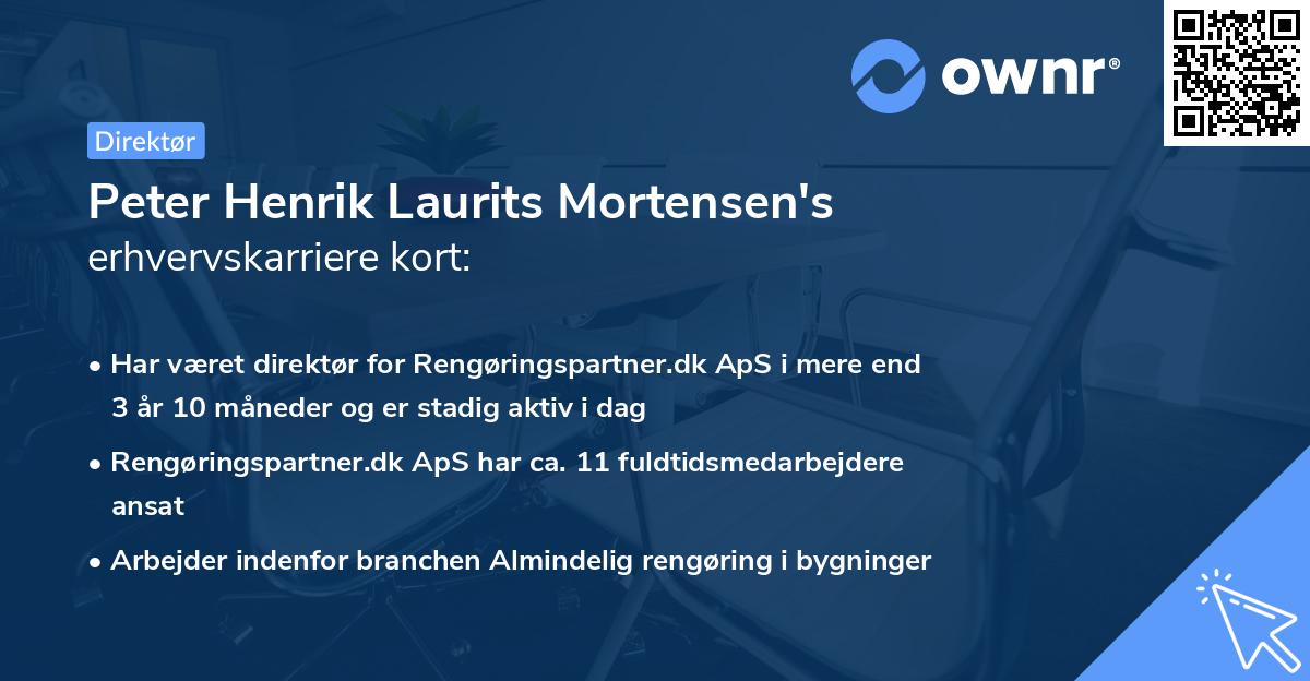 Peter Henrik Laurits Mortensen's erhvervskarriere kort
