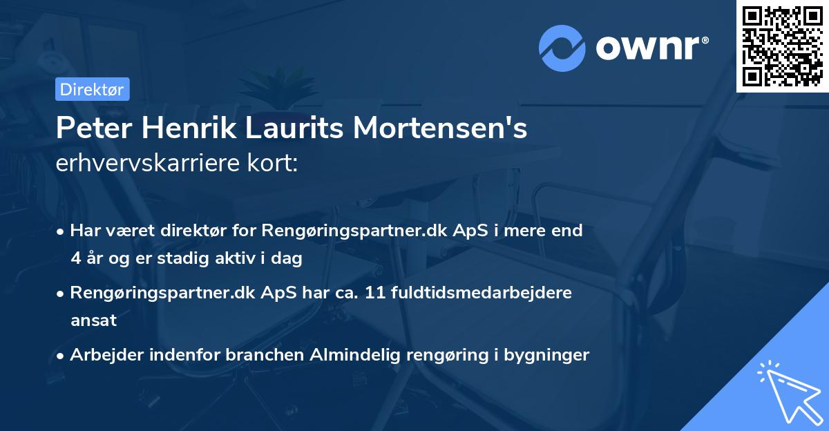 Peter Henrik Laurits Mortensen's erhvervskarriere kort