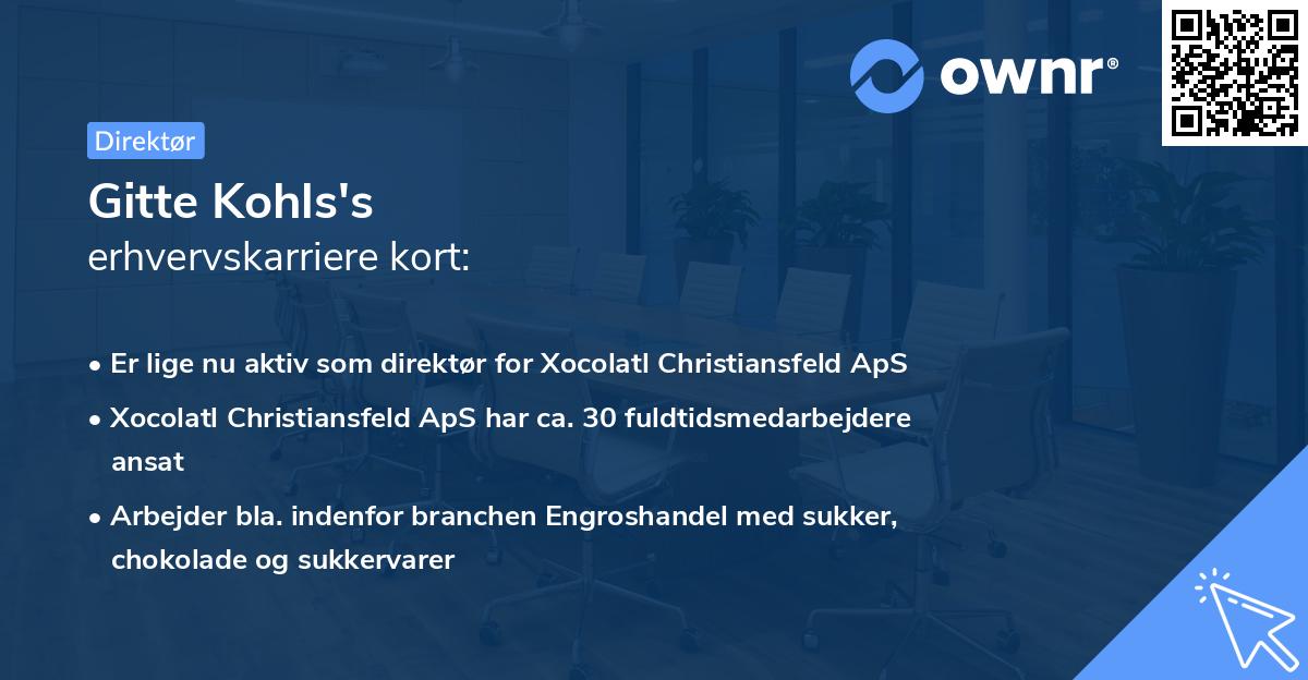 Gitte Kohls's erhvervskarriere kort