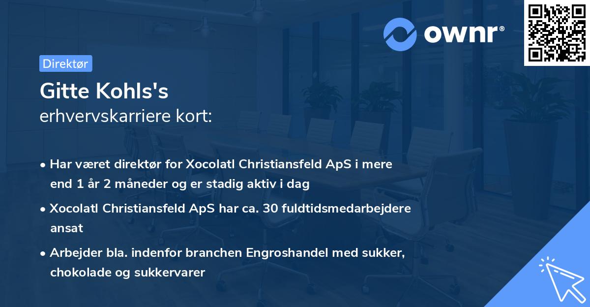 Gitte Kohls's erhvervskarriere kort