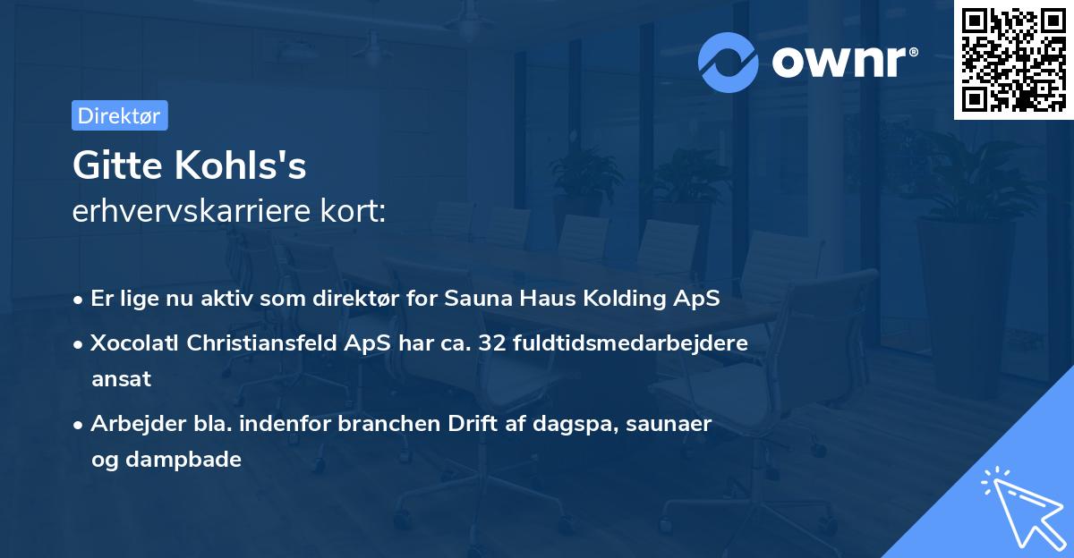 Gitte Kohls's erhvervskarriere kort