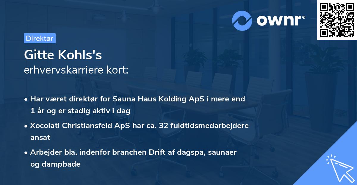 Gitte Kohls's erhvervskarriere kort