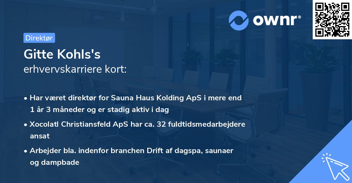 Gitte Kohls's erhvervskarriere kort