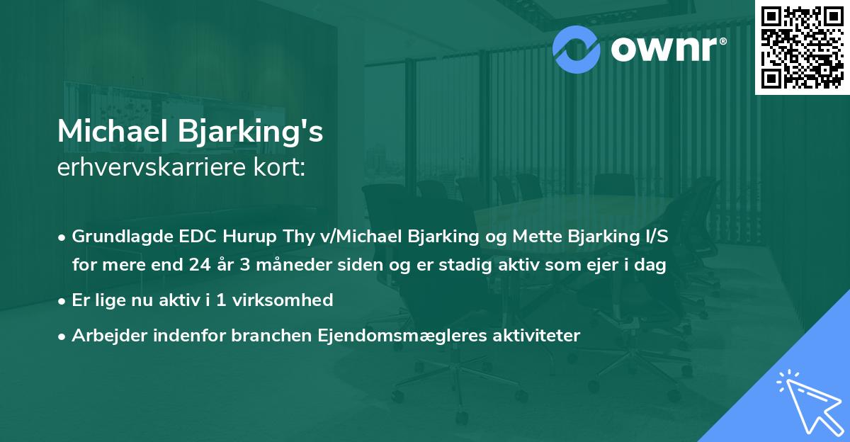 Michael Bjarking's erhvervskarriere kort