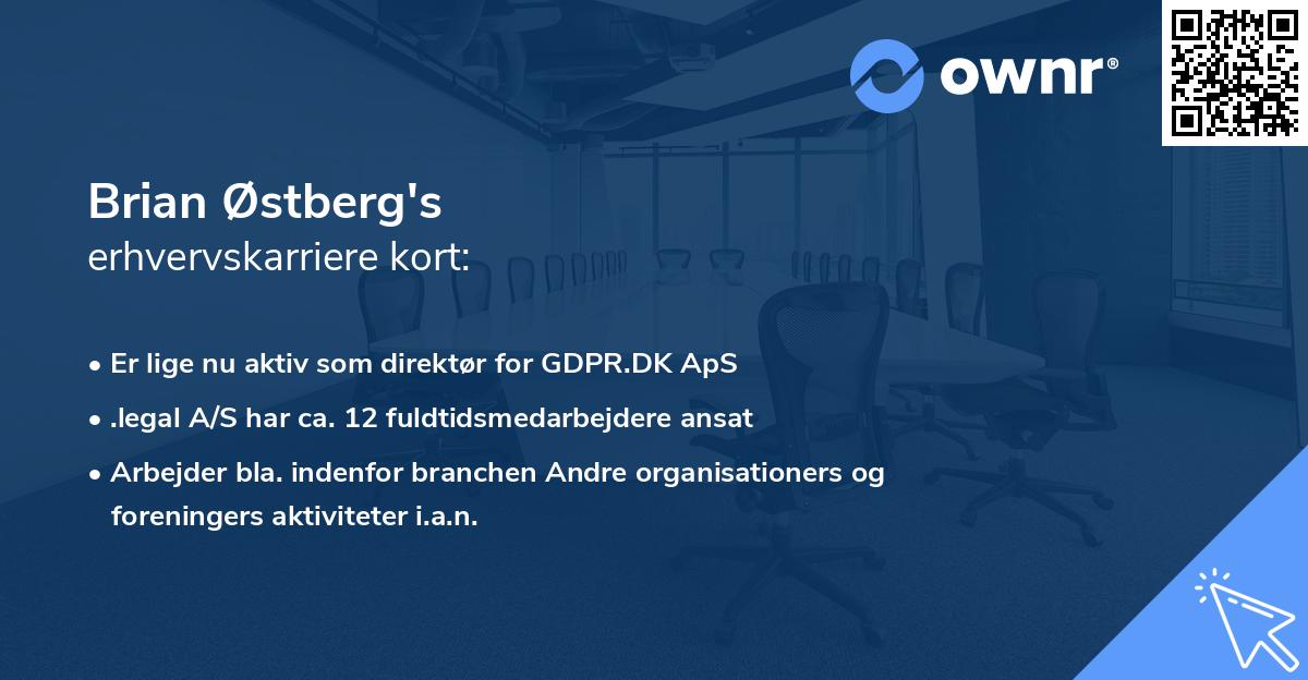 Brian Østberg's erhvervskarriere kort