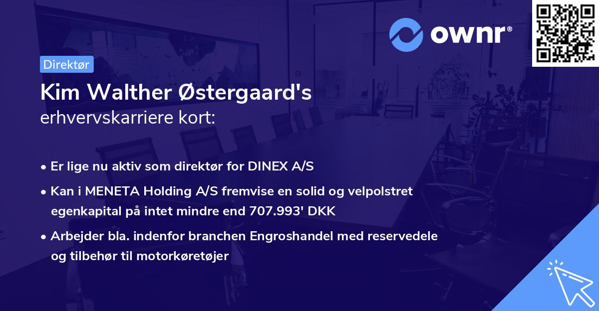 Kim Walther Østergaard's erhvervskarriere kort