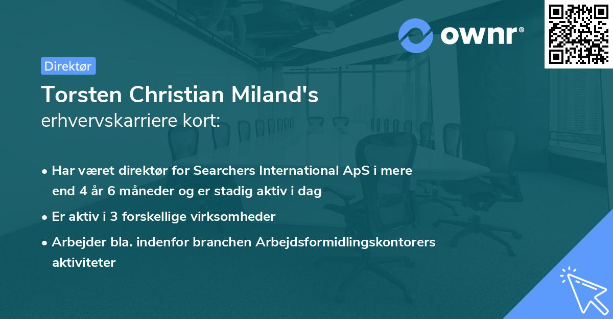 Torsten Christian Miland's erhvervskarriere kort