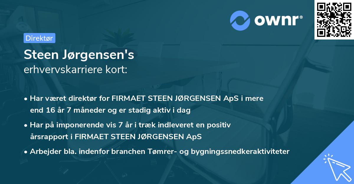 Steen Jørgensen's erhvervskarriere kort