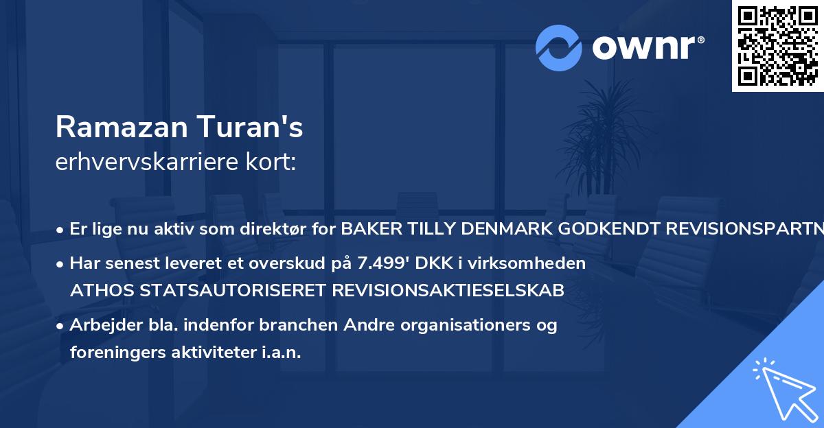 Ramazan Turan's erhvervskarriere kort