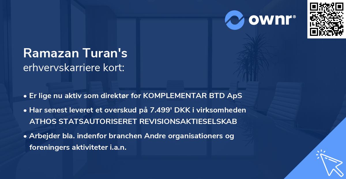Ramazan Turan's erhvervskarriere kort