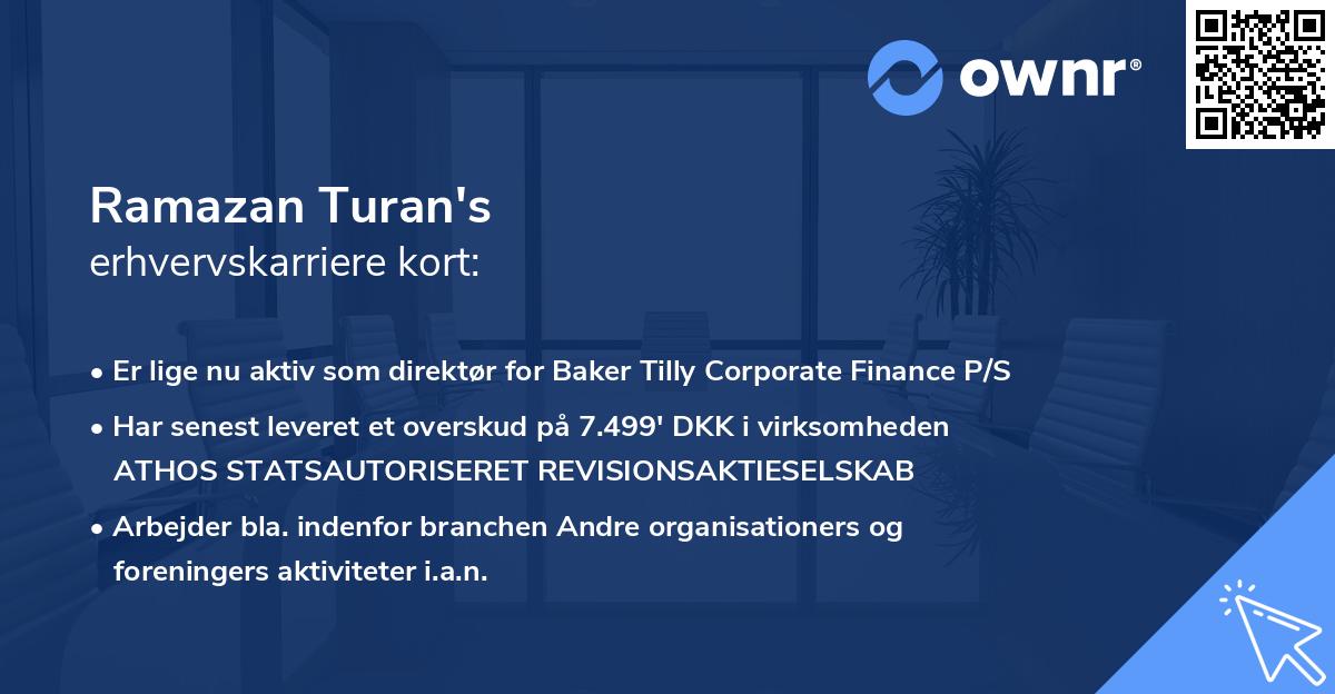 Ramazan Turan's erhvervskarriere kort