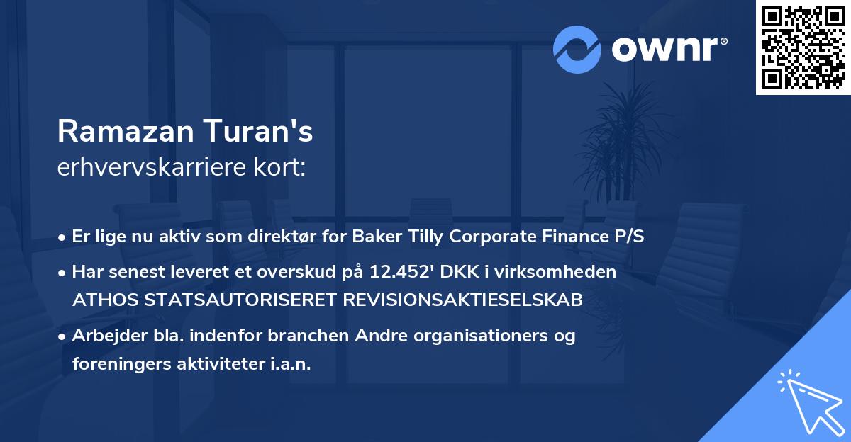 Ramazan Turan's erhvervskarriere kort