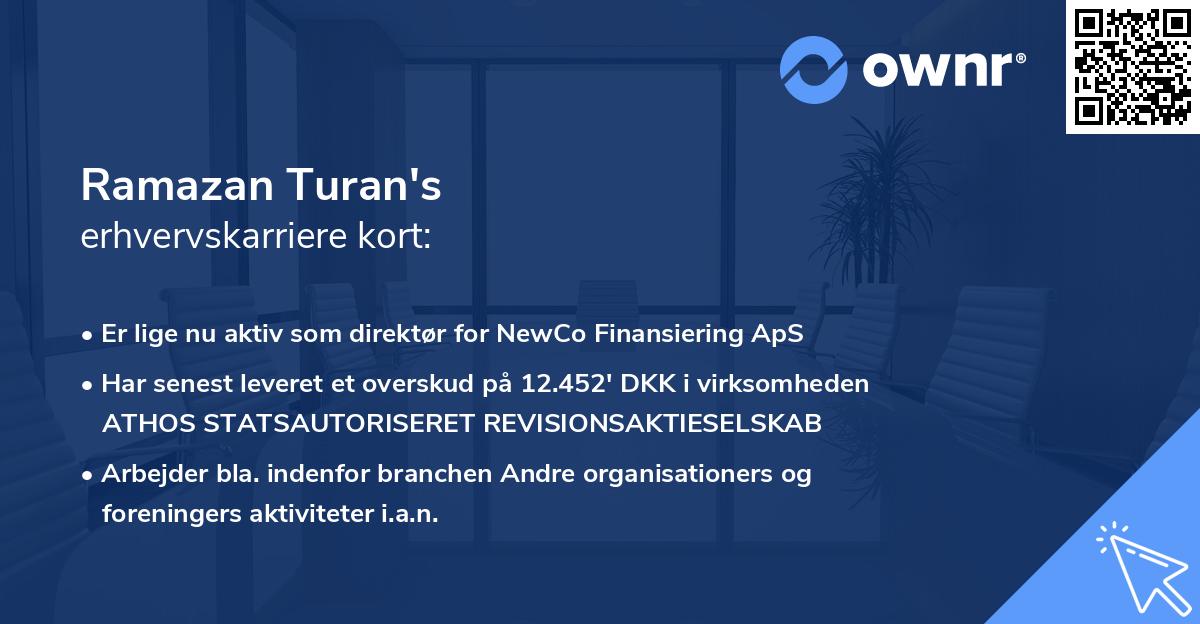Ramazan Turan's erhvervskarriere kort