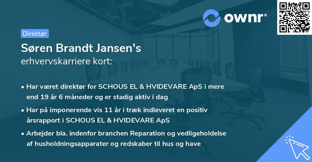 Søren Brandt Jansen's erhvervskarriere kort