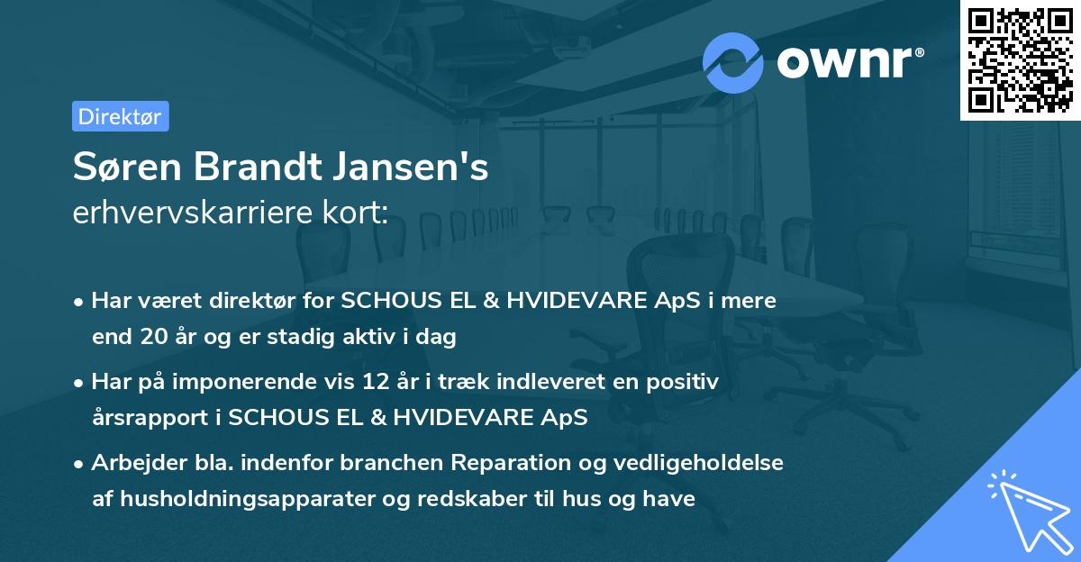 Søren Brandt Jansen's erhvervskarriere kort