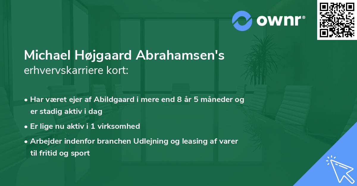 Michael Højgaard Abrahamsen's erhvervskarriere kort