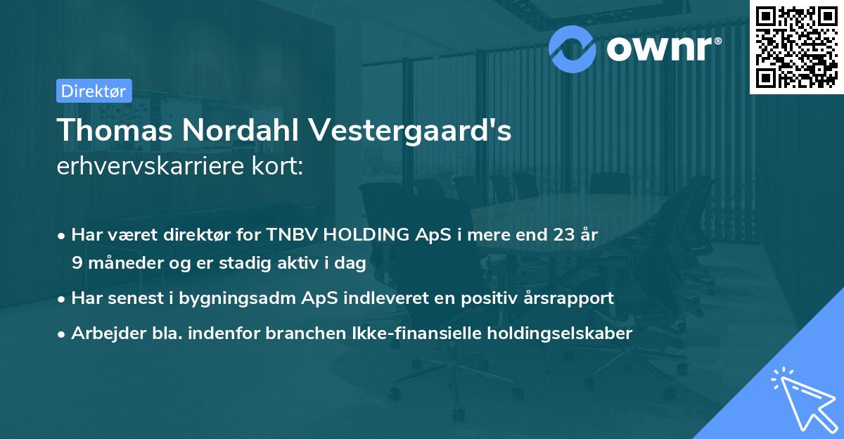 Thomas Nordahl Vestergaard's erhvervskarriere kort