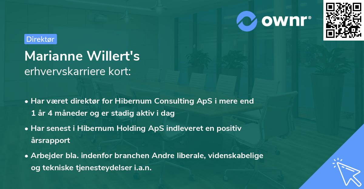 Marianne Willert's erhvervskarriere kort