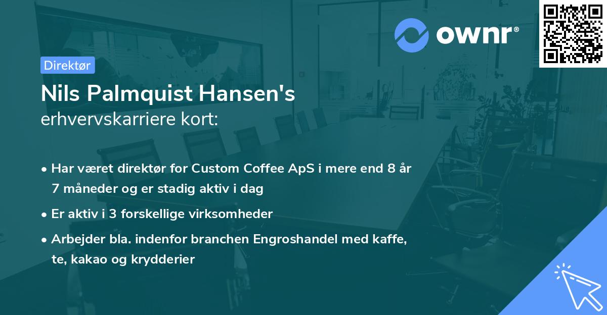 Nils Palmquist Hansen's erhvervskarriere kort
