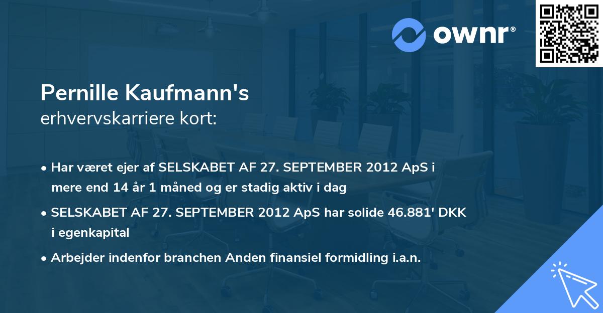 Pernille Kaufmann's erhvervskarriere kort