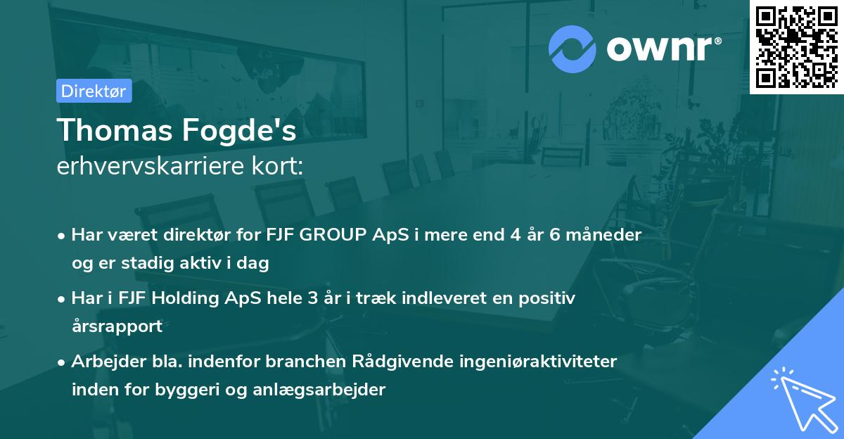 Thomas Fogde's erhvervskarriere kort