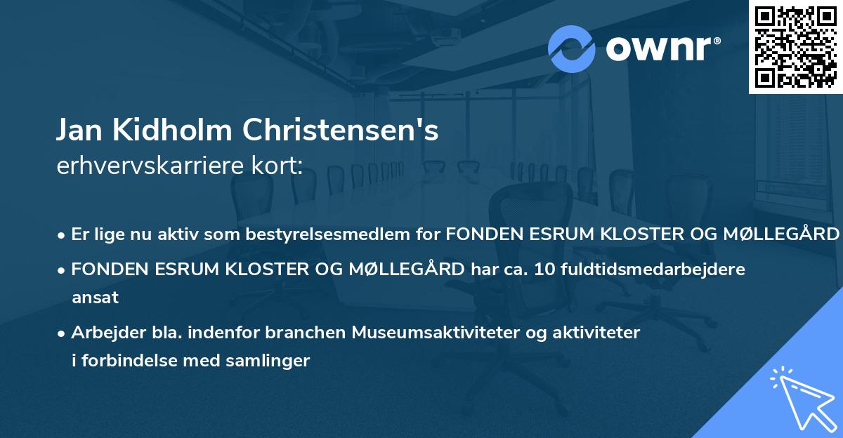 Jan Kidholm Christensen's erhvervskarriere kort