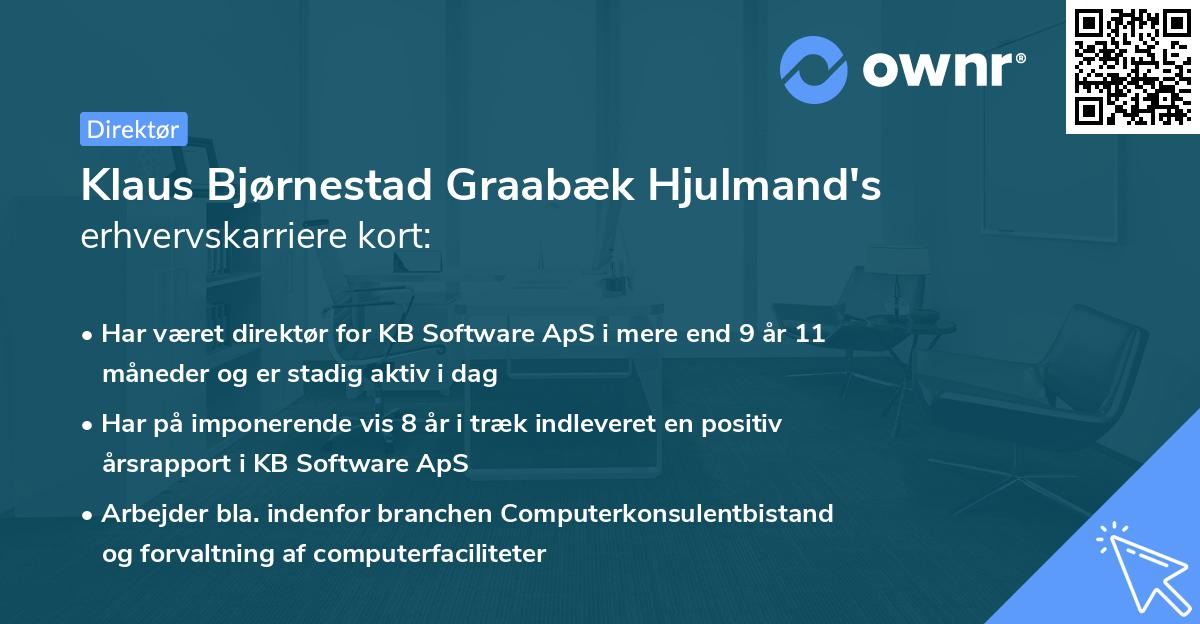 Klaus Bjørnestad Graabæk Hjulmand's erhvervskarriere kort