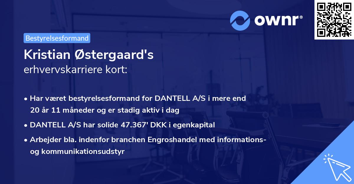 Kristian Østergaard's erhvervskarriere kort