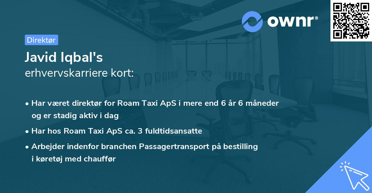 Javid Iqbal's erhvervskarriere kort