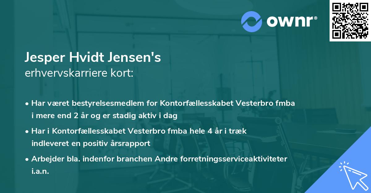 Jesper Hvidt Jensen's erhvervskarriere kort