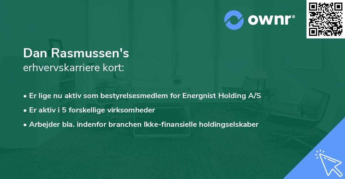 Dan Rasmussen's erhvervskarriere kort