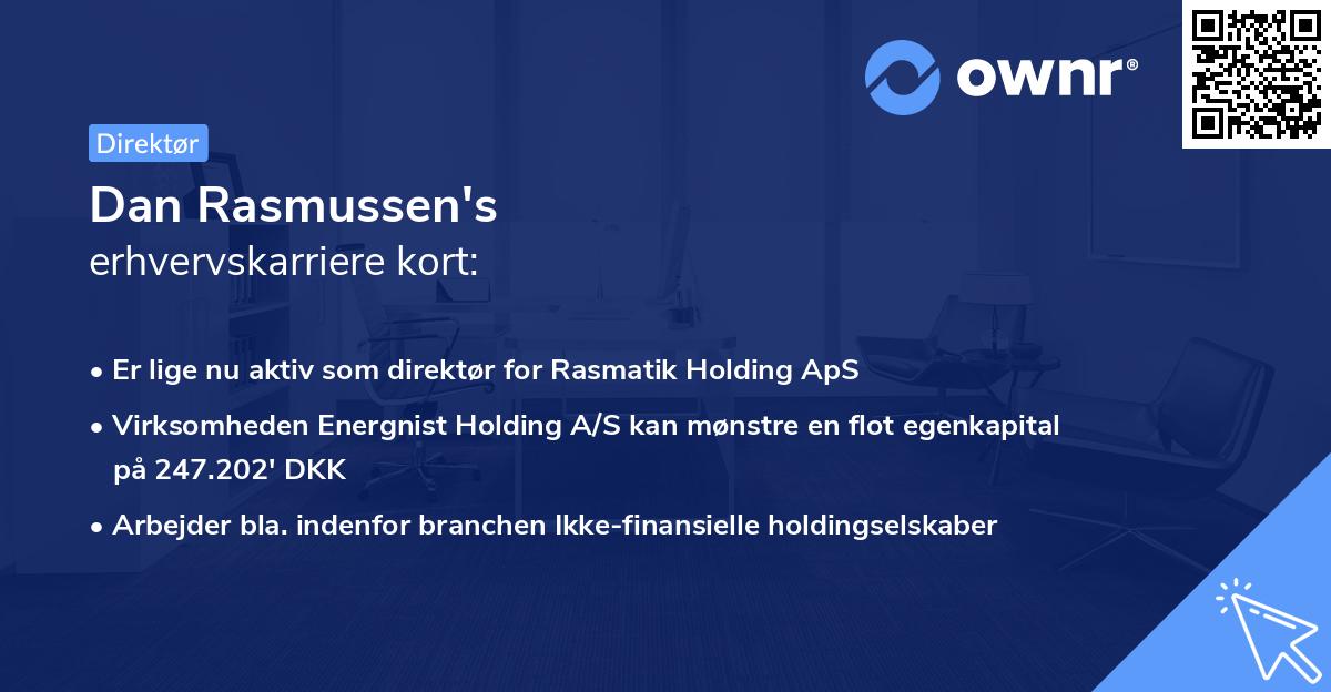 Dan Rasmussen's erhvervskarriere kort