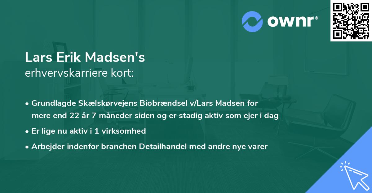 Lars Erik Madsen's erhvervskarriere kort
