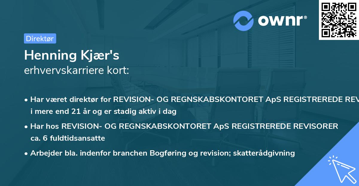 Henning Kjær's erhvervskarriere kort