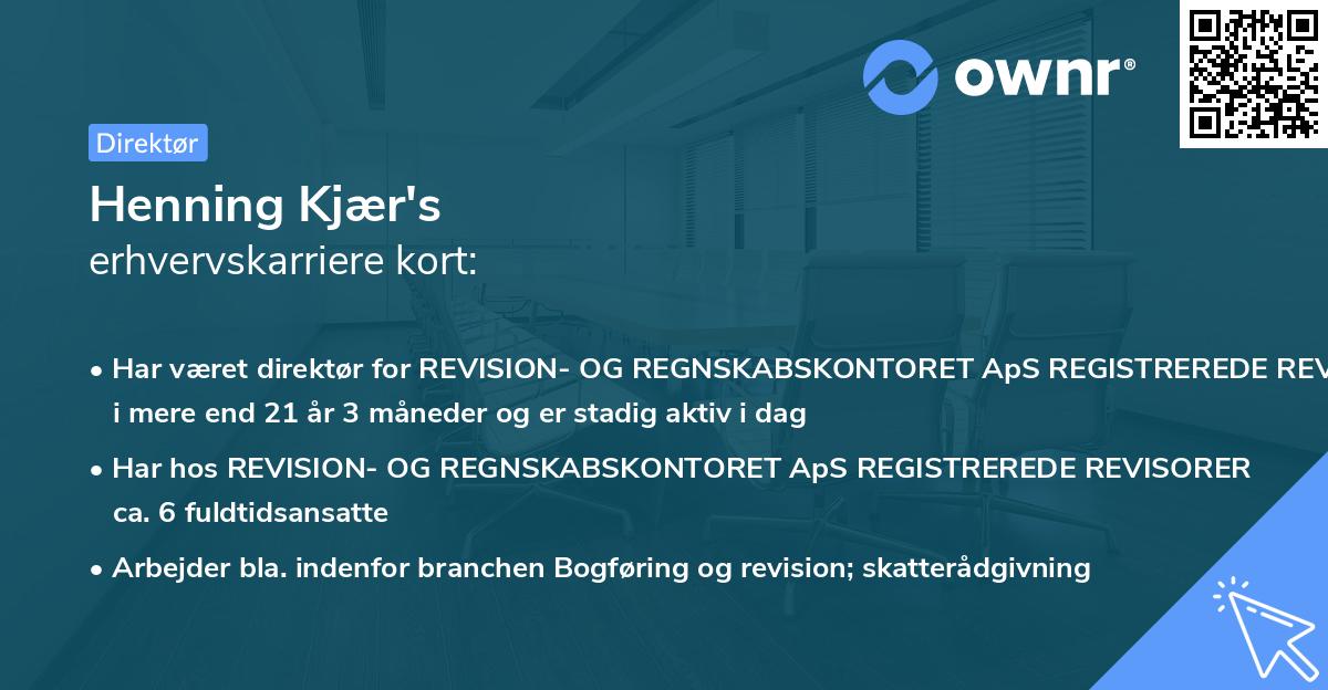 Henning Kjær's erhvervskarriere kort