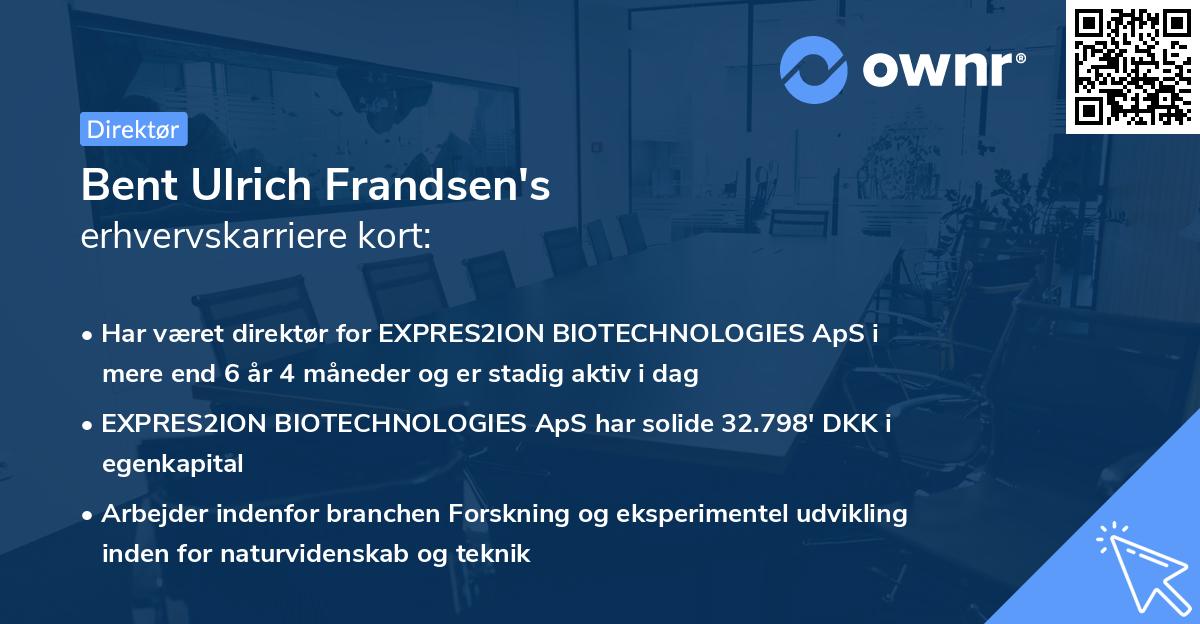 Bent Ulrich Frandsen's erhvervskarriere kort