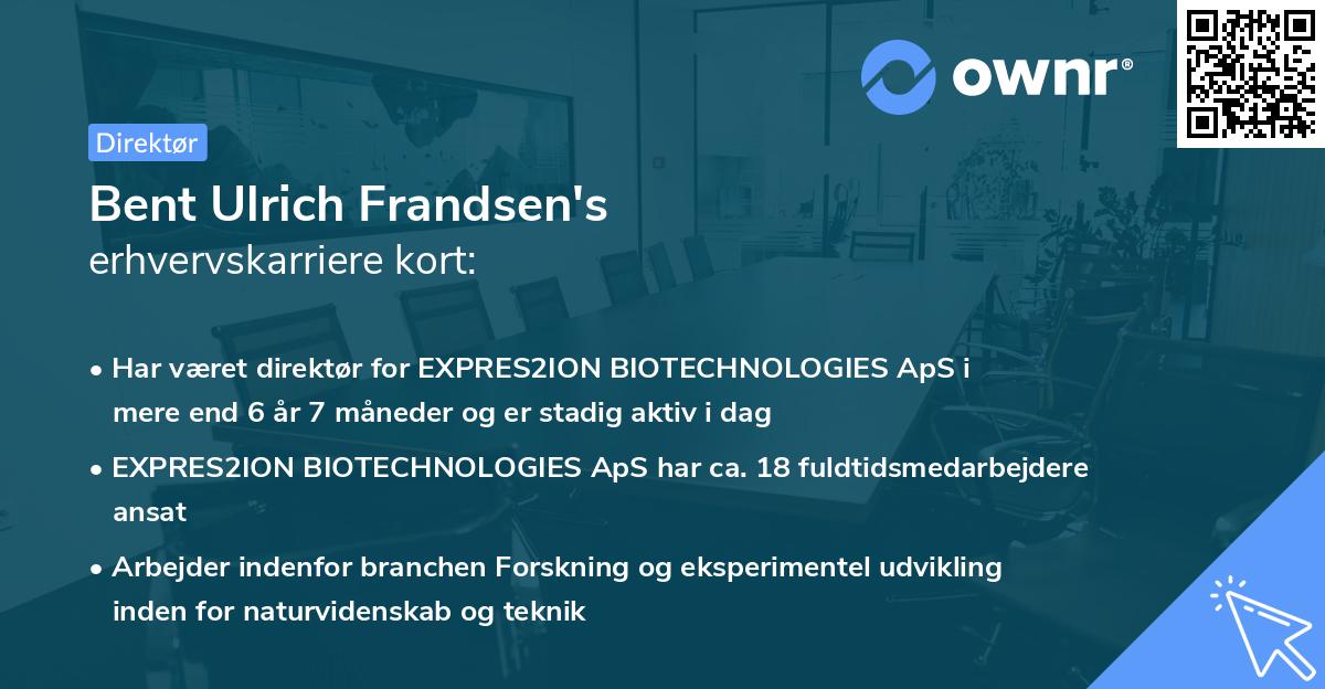 Bent Ulrich Frandsen's erhvervskarriere kort