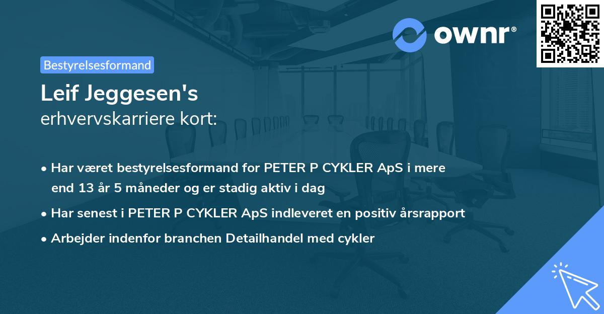 Leif Jeggesen's erhvervskarriere kort