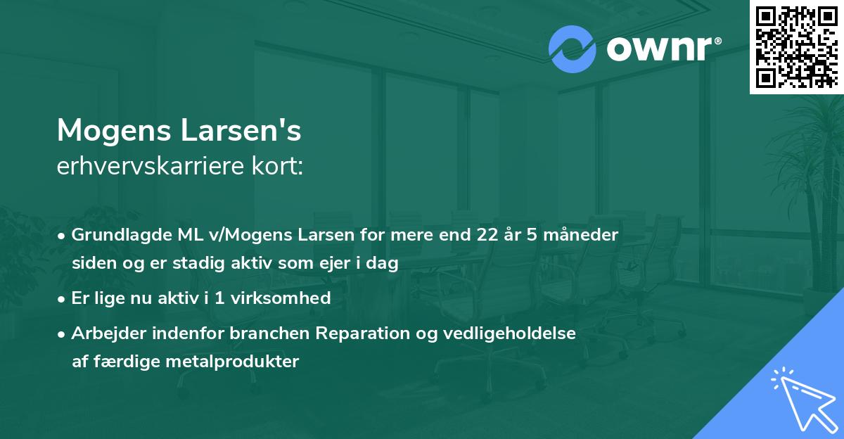 Mogens Larsen's erhvervskarriere kort