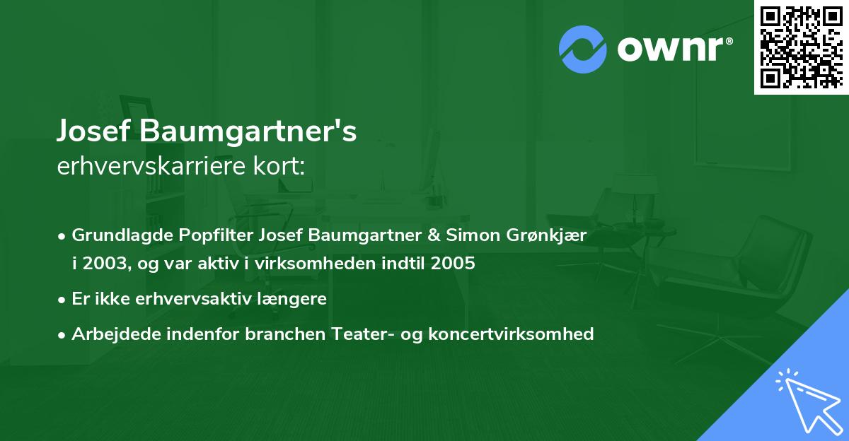 Josef Baumgartner's erhvervskarriere kort