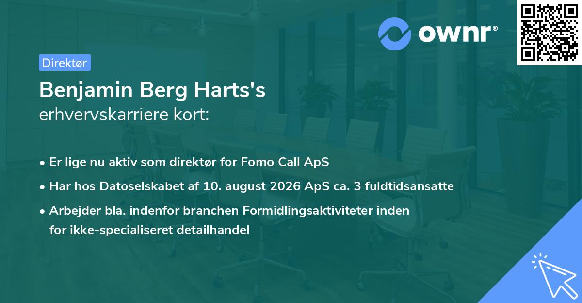 Benjamin Berg Harts's erhvervskarriere kort