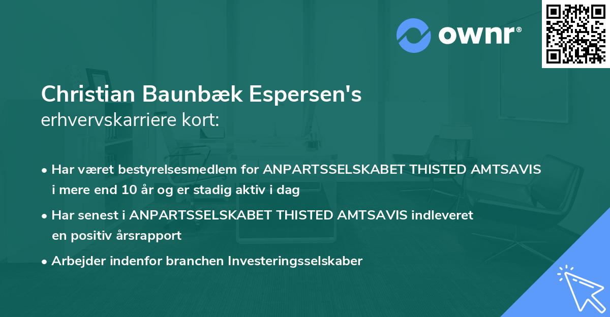 Christian Baunbæk Espersen's erhvervskarriere kort
