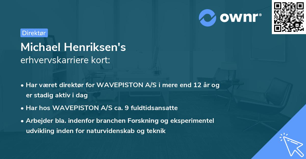 Michael Henriksen's erhvervskarriere kort