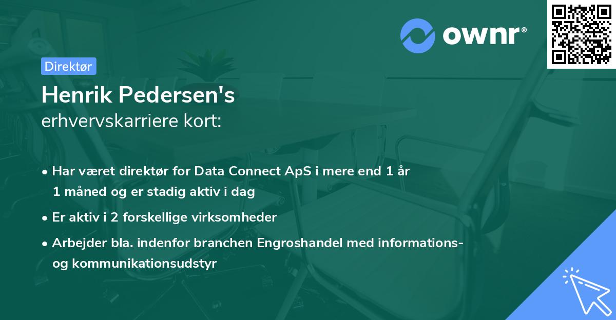 Henrik Pedersen's erhvervskarriere kort