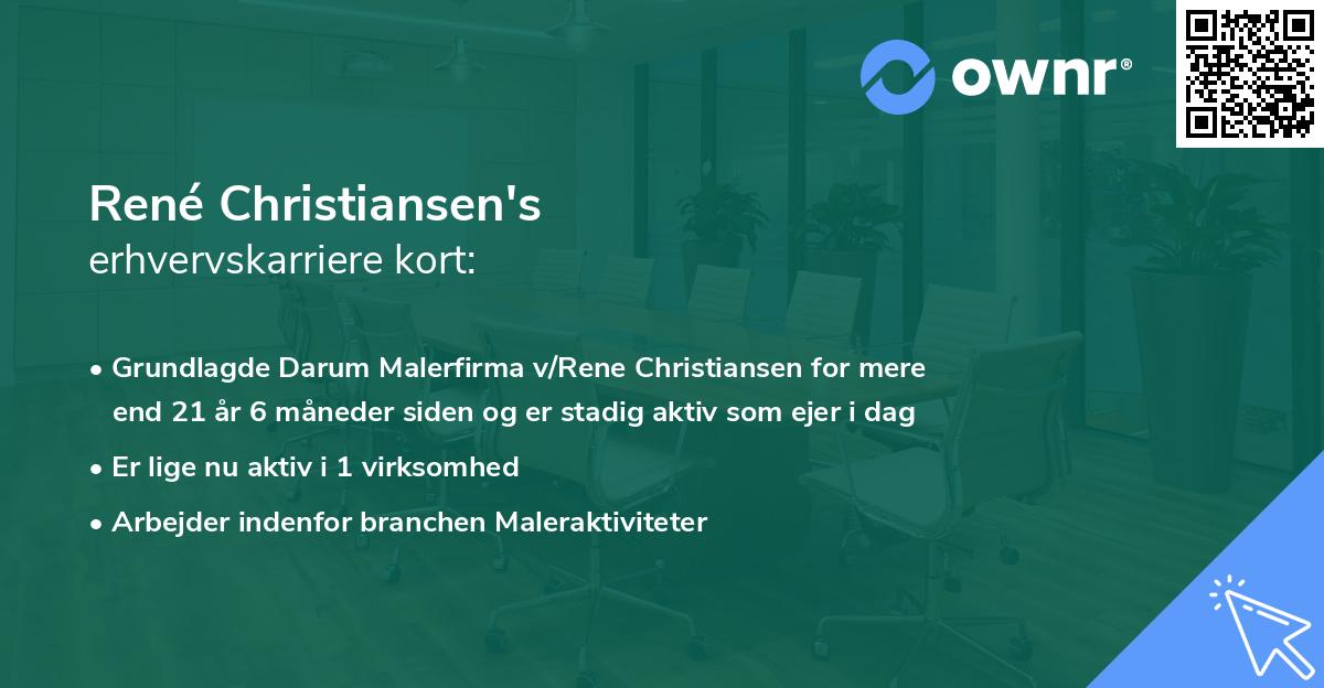 René Christiansen's erhvervskarriere kort