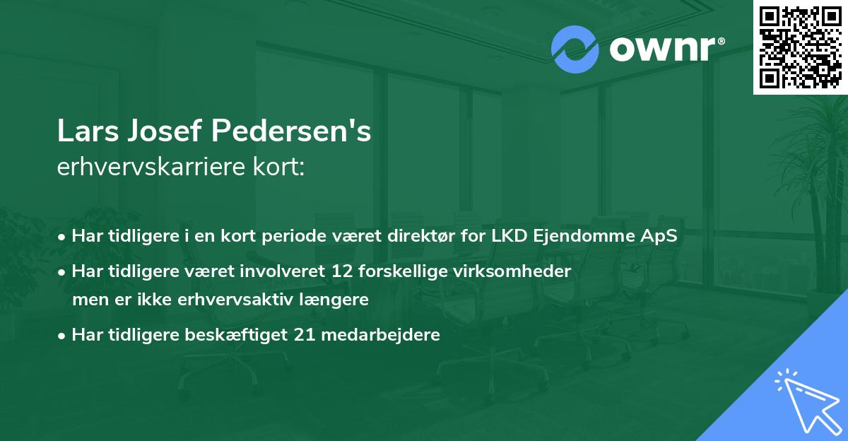 Lars Josef Pedersen's erhvervskarriere kort