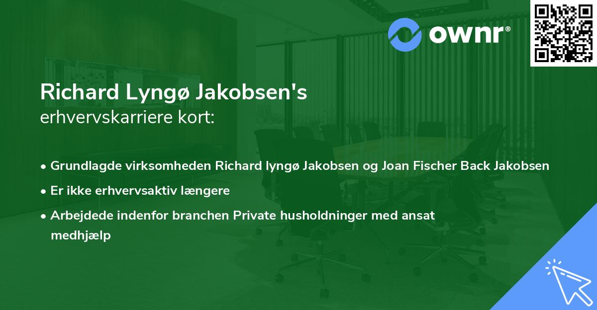 Richard Lyngø Jakobsen's erhvervskarriere kort